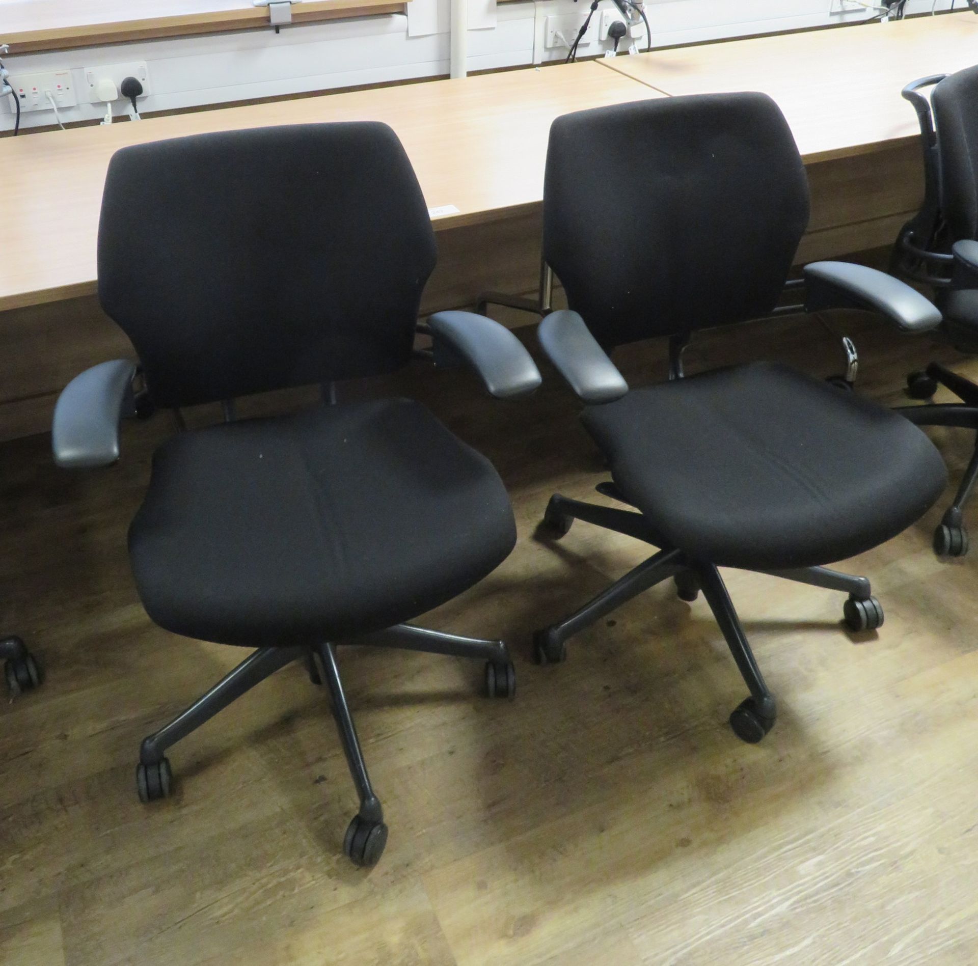 Tiltable Office Table & 2 Humanscale Freedom Office Chairs & Monitor Mounting Arms. - Image 2 of 2