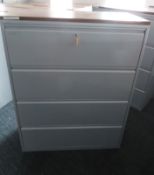 Metal 4 Drawer Filing Cabinet. Dimensions: 1000x480x1300mm (LxDxH)