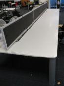 Bank Of Desks Seating 8. Dimensions: 5200x1800x745mm. (LxDxH)