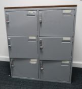 15x Bank Of 6 Lockers. This Is An Overview Picture And You Will Receive One In Similar Condition.