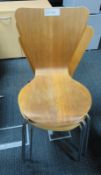 4x Wooden Canteen Chairs.