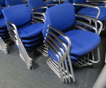 10x Blue Padded Office Chairs.