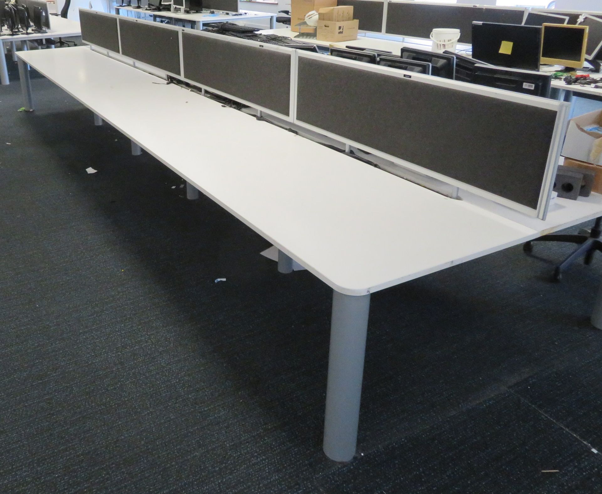 Bank Of Desks Seating 10. Dimensions: 6505x1800x745mm. (LxDxH) - Image 2 of 3