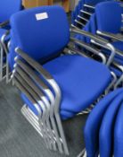 5x Blue Padded Office Chairs.