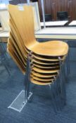 8x Wooden Canteen Chairs.