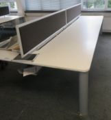 Bank Of Desks Seating 6. Dimensions: 3905x1800x745mm (LxDxH) Buyer To Dismantle And Remove