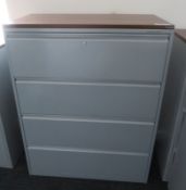 Metal 4 Drawer Filing Cabinet. Dimensions: 1000x480x1300mm (LxDxH)