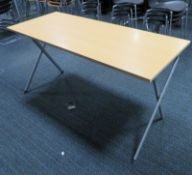 Wooden Top Folding Desk. Dimensions: 1400x600x720mm (LxDxH)