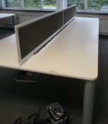 Bank Of Desks Seating 6. Dimensions: 3905x1800x745mm (LxDxH) Buyer To Dismantle And Remove