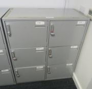 Bank Of 6 Lockers. Dimensions: 1000x475x1185mm (LxDxH)