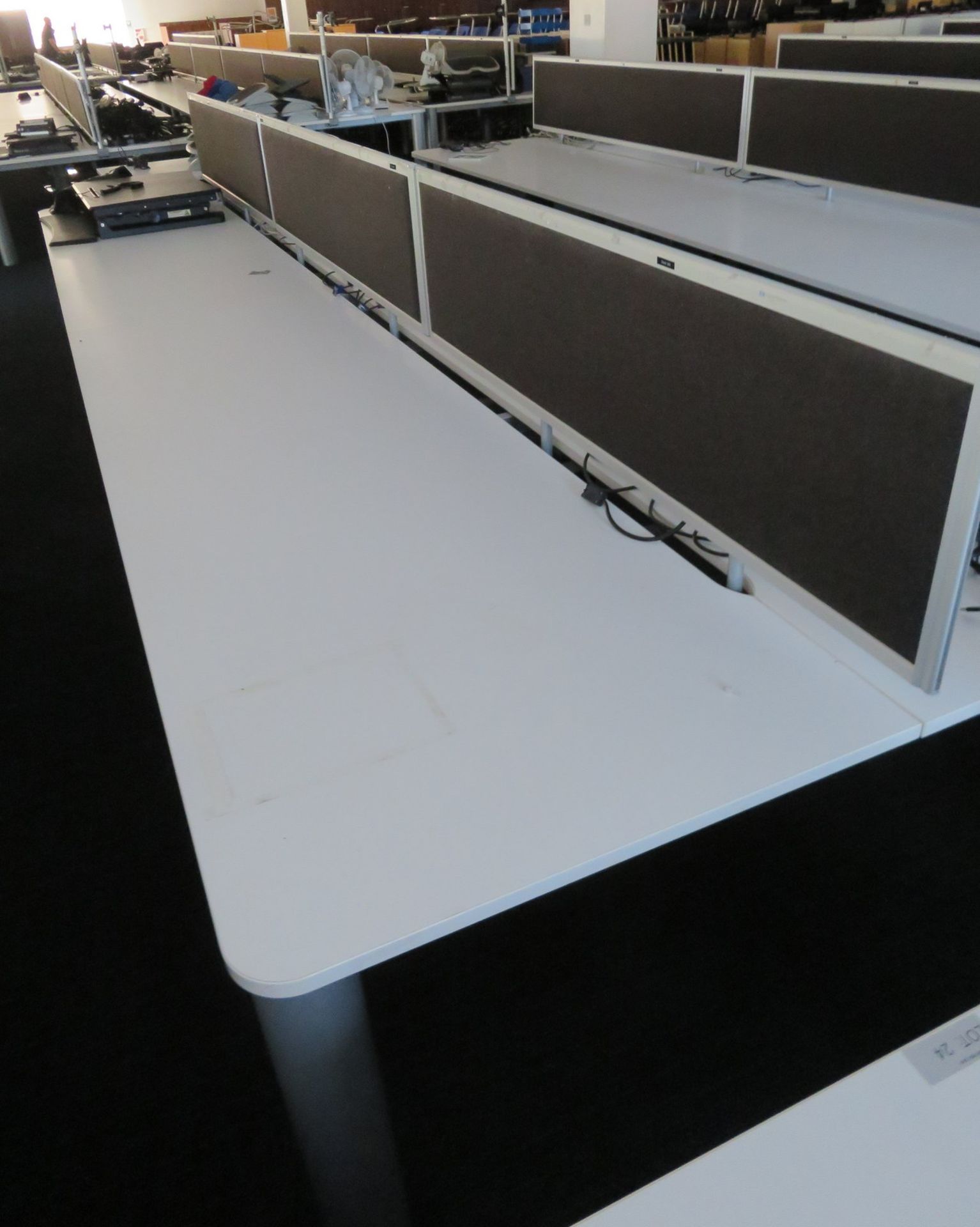 Bank Of Desks Seating 8. Dimensions: 5200x1800x745mm. (LxDxH)