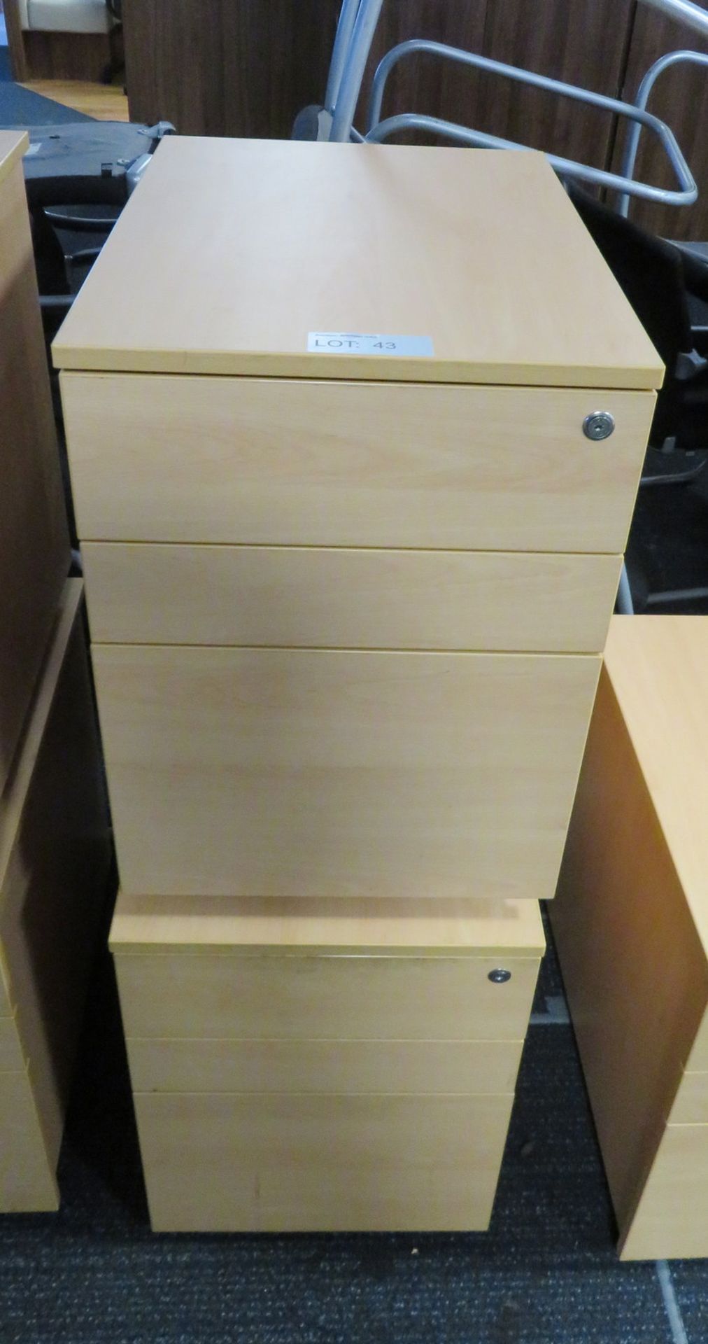 2x 3 Drawer Pedestal. Dimensions: 430x600x600mm (LxDxH)