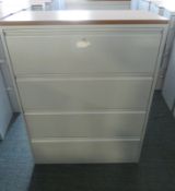 Metal 4 Drawer Filing Cabinet. Dimensions: 1000x480x1300mm (LxDxH)
