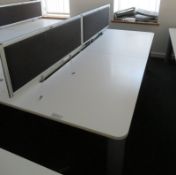 Bank Of Desks Seating 4. Dimensions: 2600x1800x745mm. (LxDxH))