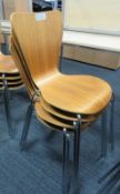 4x Wooden Canteen Chairs.