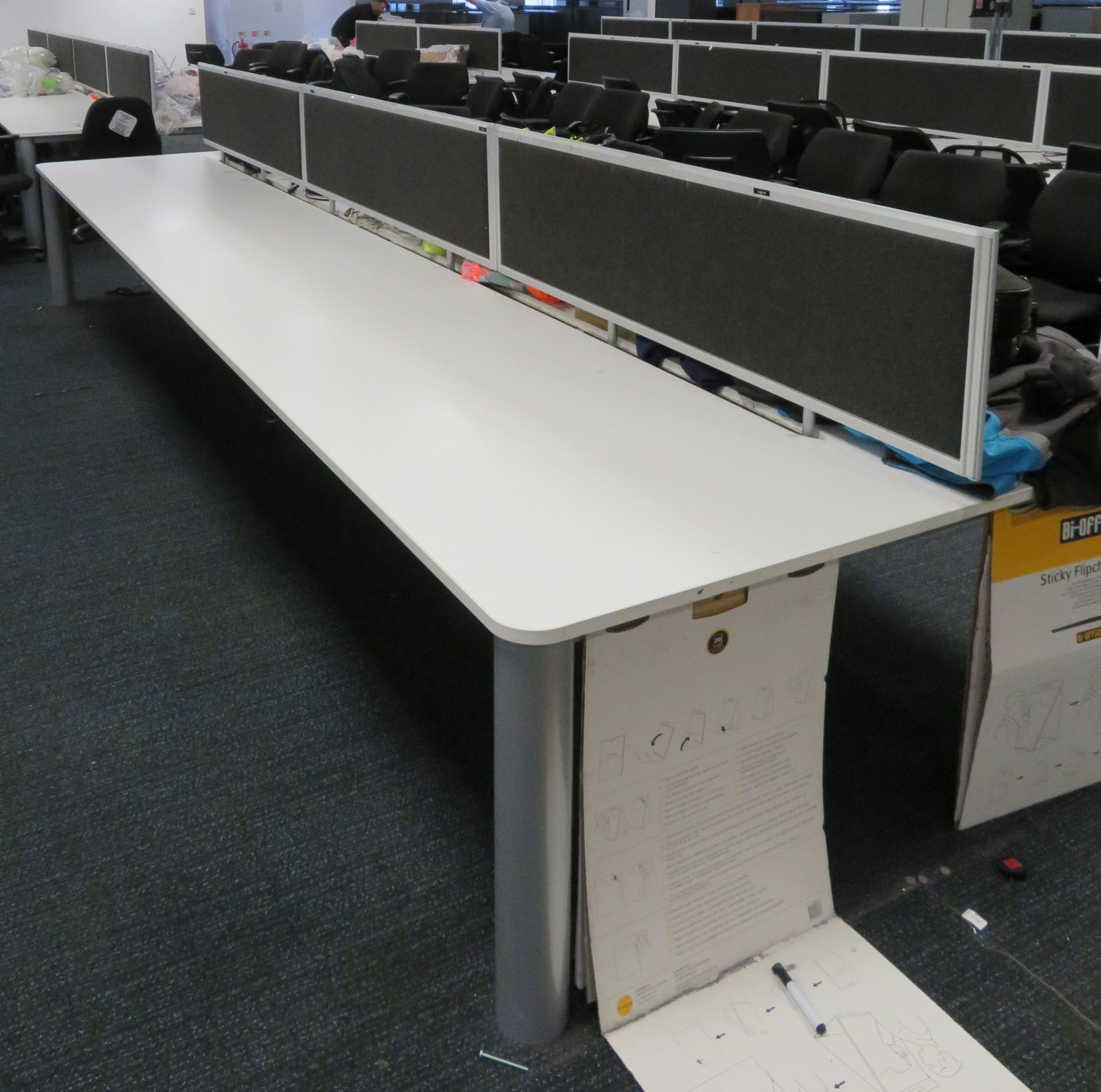 Bank Of Desks Seating 8. Dimensions: 5200x1800x745mm. (LxDxH)