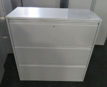 3 Drawer Office Filing/Storage Cabinet. Dimensions: 1000x480x980mm (LxDxH)