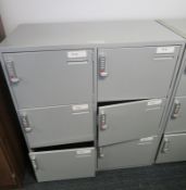 Bank Of 6 Lockers. Dimensions: 1000x475x1185mm (LxDxH)