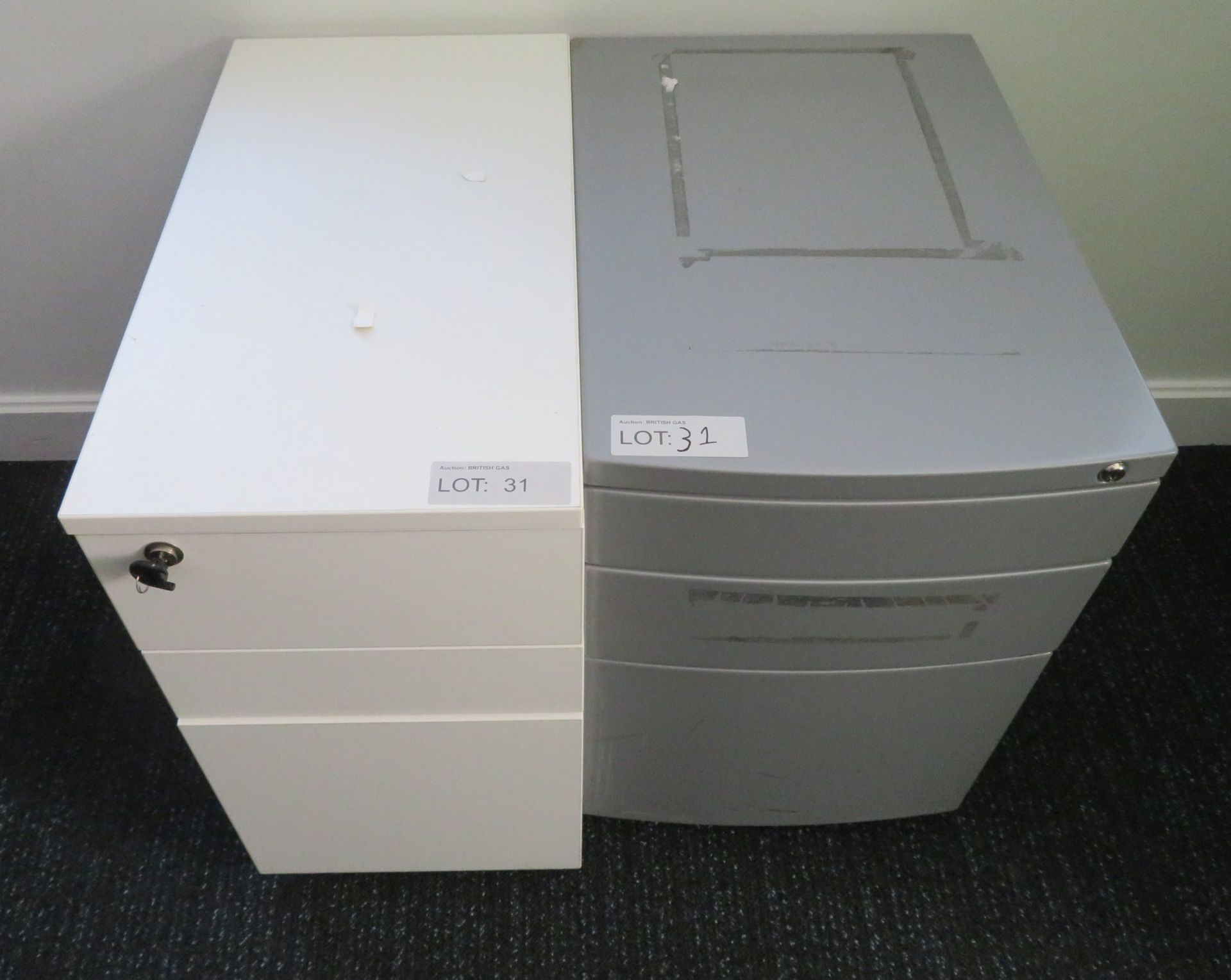 2x 3 Drawer Office Pedestals.