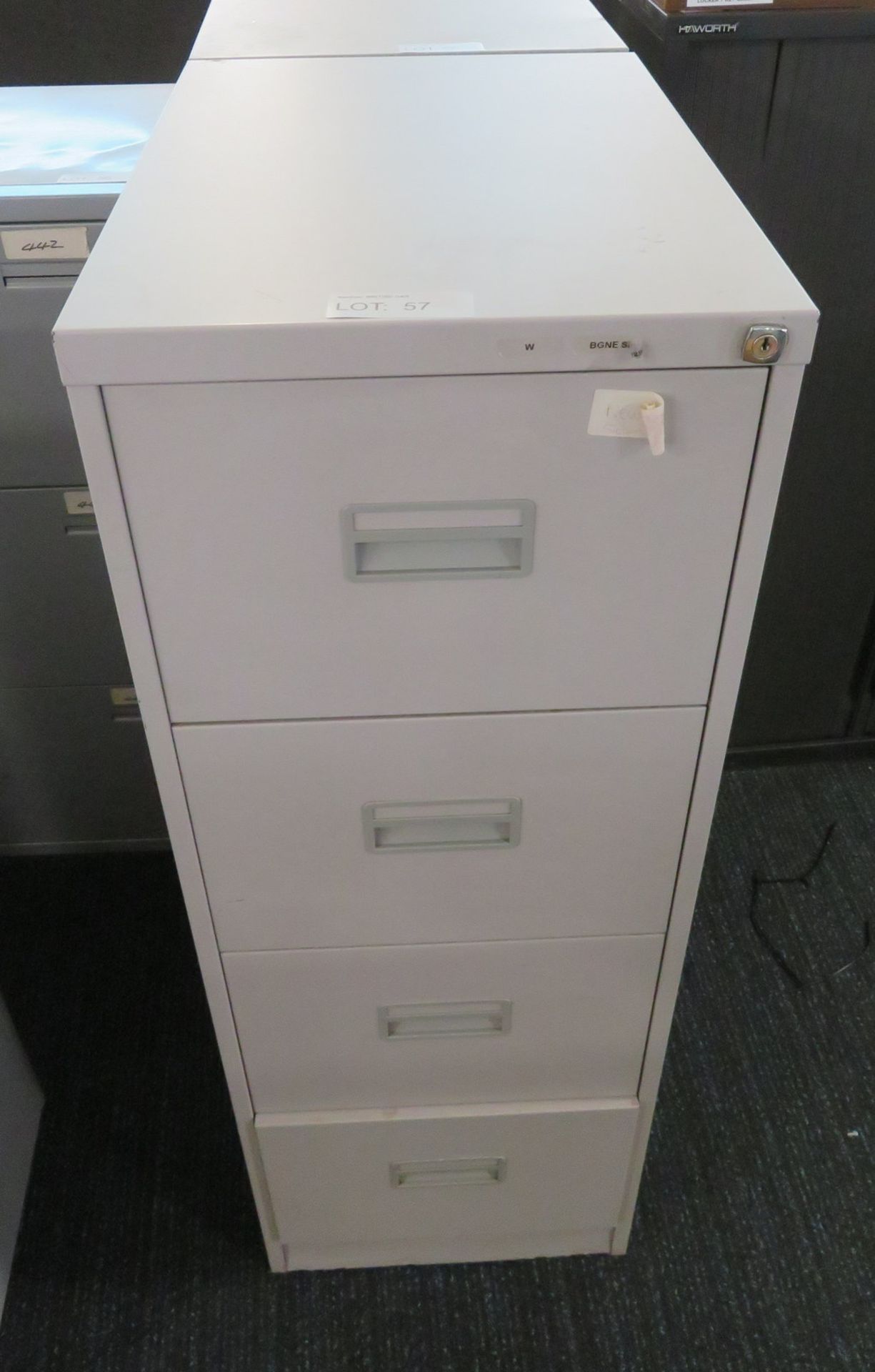 2x 4 Drawer Office Filing Cupboard. Dimensions: 460x620x1320mm (LxDxH)