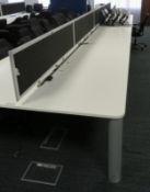 Bank Of Desks Seating 10. Dimensions: 6505x1800x745mm. (LxDxH)