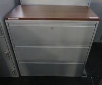 3 Drawer Office Filing/Storage Cabinet. Dimensions: 1000x480x980mm (LxDxH)