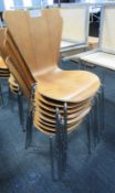 8x Wooden Canteen Chairs.