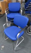 5x Blue Padded Office Chairs.