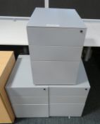 3x Metal 3 Drawer Pedestal. Dimensions: 420x570x600mm (LxDxH)