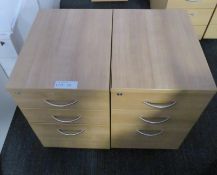 2x Office 3 Drawer Pedestal. Dimensions: 420x560x680mm (LxDxH)