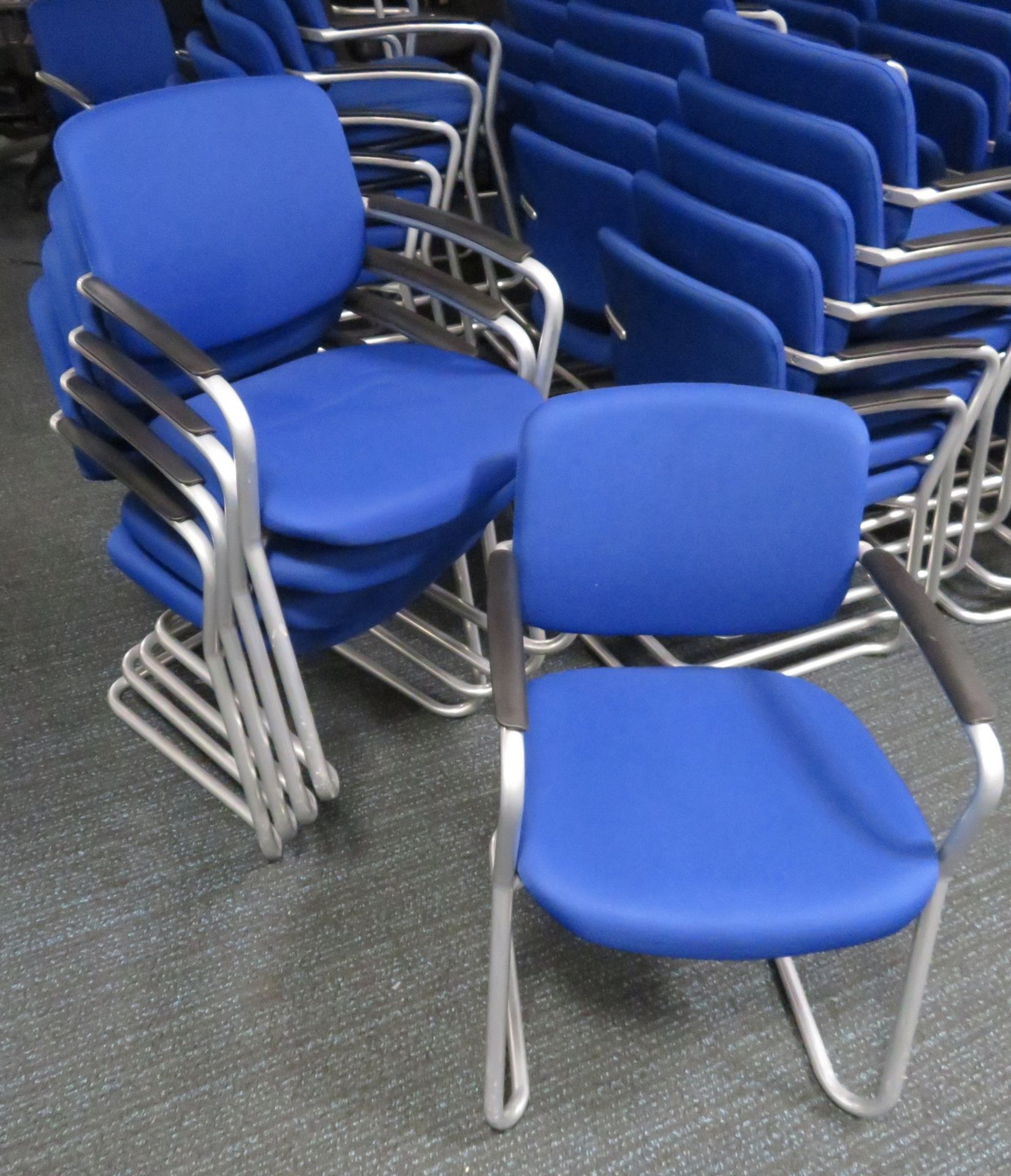 5x Blue Padded Office Chairs. - Image 2 of 3