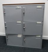 2x Bank Of 6 Lockers. This Is An Overview Picture And You Will Receive One In Similar Condition.
