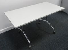 4x Grey Top Tiltable Office Desk. Dimensions: 1400x710x740mm (LxDxH)