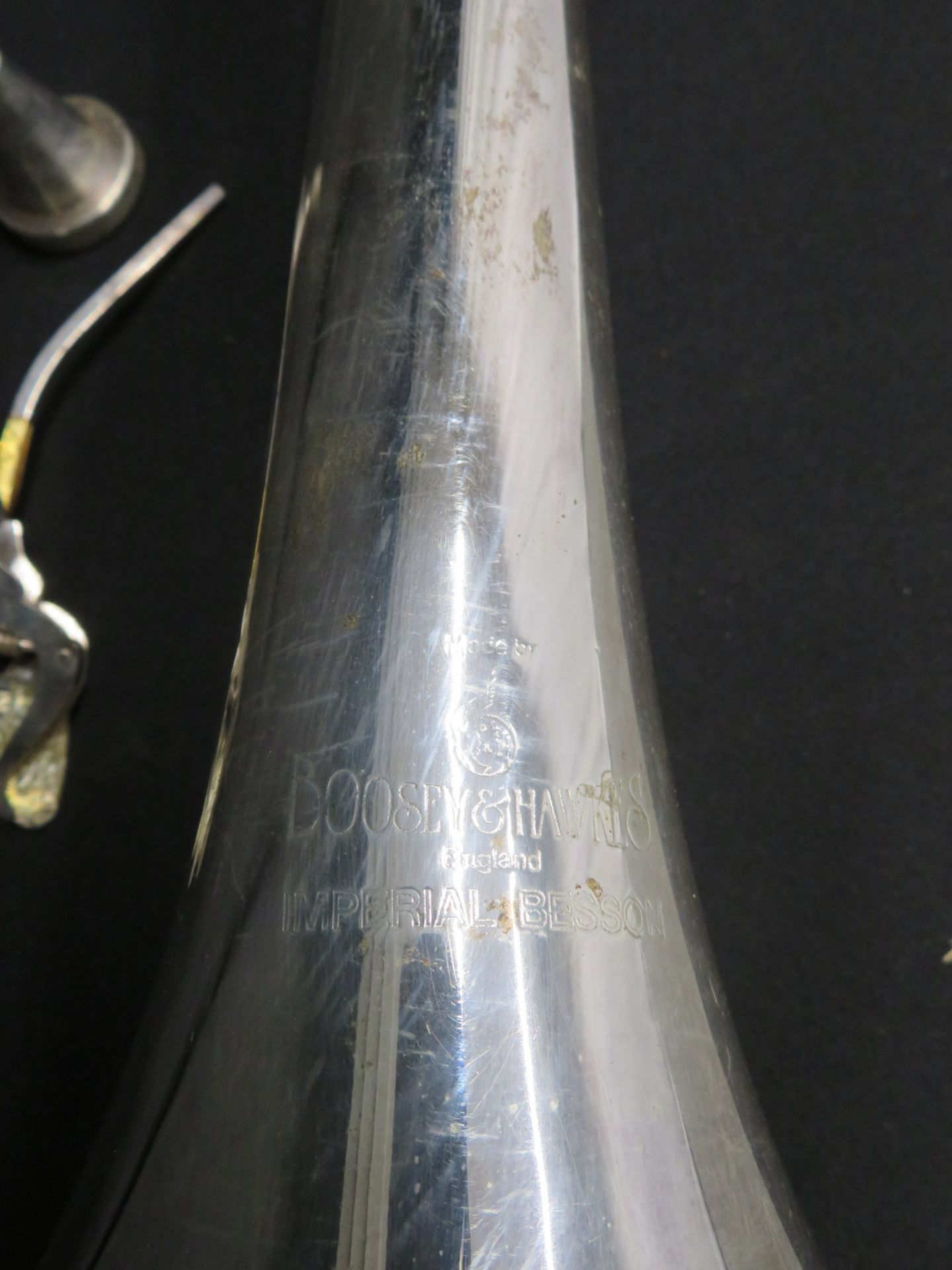 Boosey & Hawkes Imperial Besson bass fanfare trumpet with case. Serial number: 708-670089. - Image 6 of 18