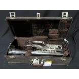 Boosey & Hawkes Besson 700 London tenor fanfare trumpet with case. Serial number: 707-740320.