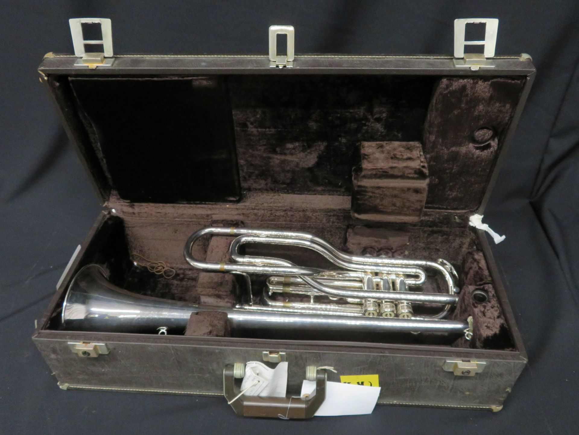 Boosey & Hawkes Besson 700 London tenor fanfare trumpet with case. Serial number: 707-740320.