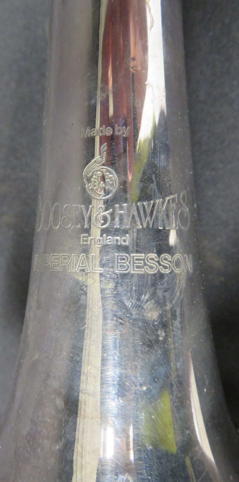 Boosey & Hawkes Imperial Besson fanfare trumpet with case. Serial number: 706-702334. - Image 11 of 16