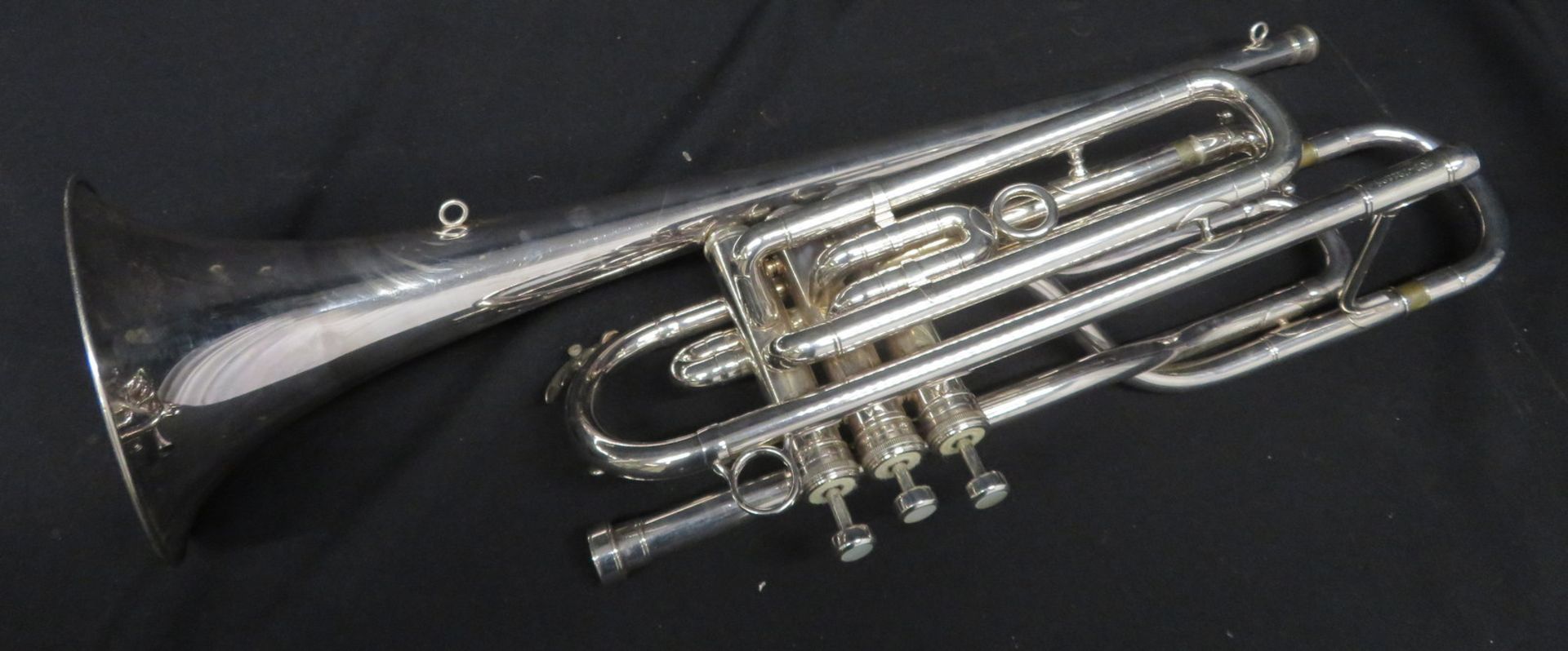 Boosey & Hawkes Besson 700 London tenor fanfare trumpet with case. Serial number: 707-721126. - Image 16 of 18