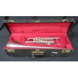 Boosey & Hawkes Imperial tenor fanfare trumpet with case. Serial number: 524098.