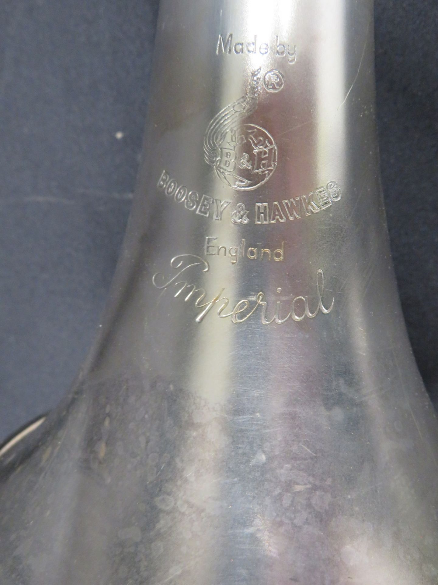 Boosey & Hawkes Imperial tenor fanfare trumpet with case. Serial number: 524098. - Image 9 of 20