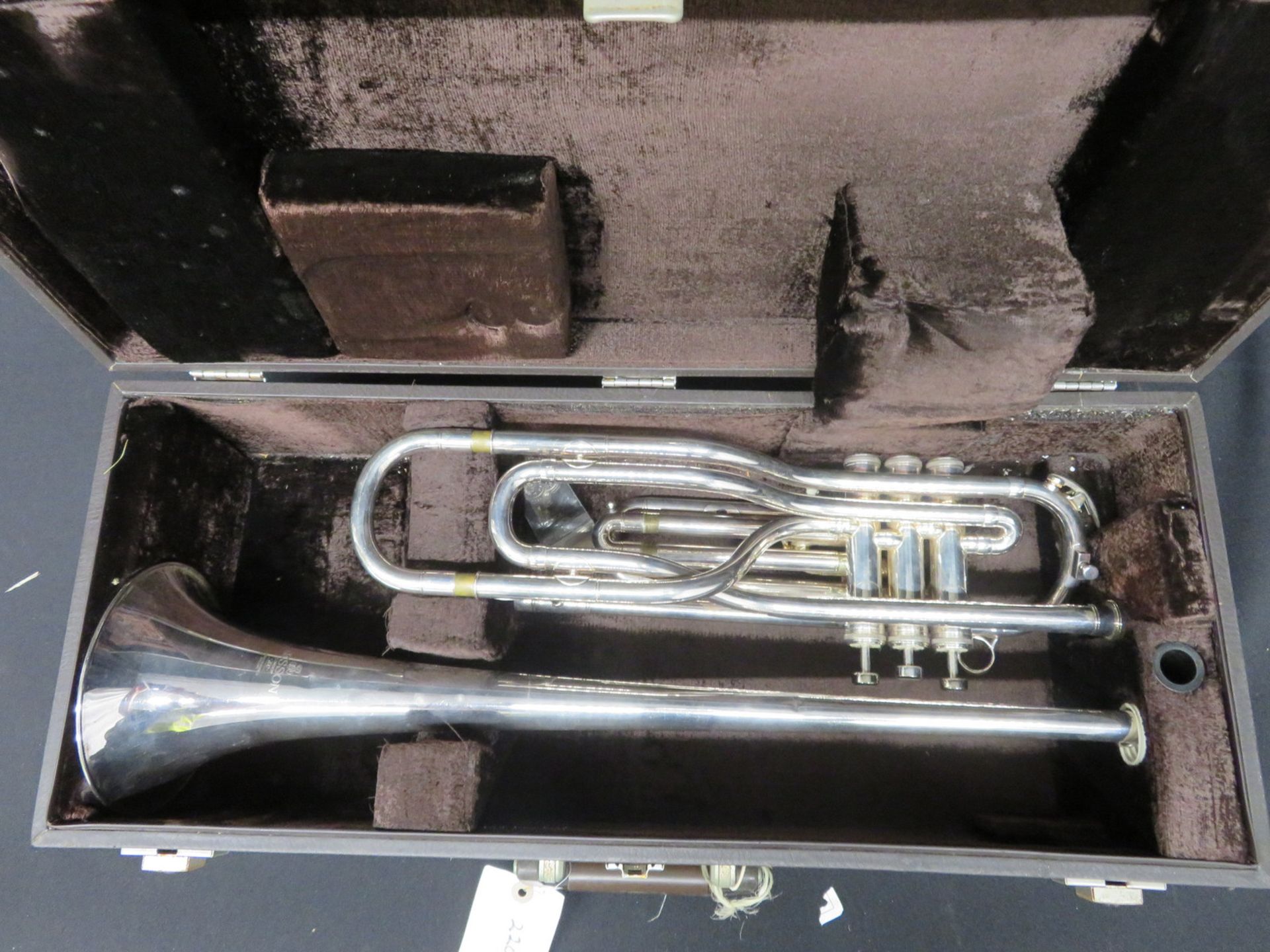 Boosey & Hawkes Besson 700 London tenor fanfare trumpet with case. Serial number: 707-721126. - Image 2 of 18