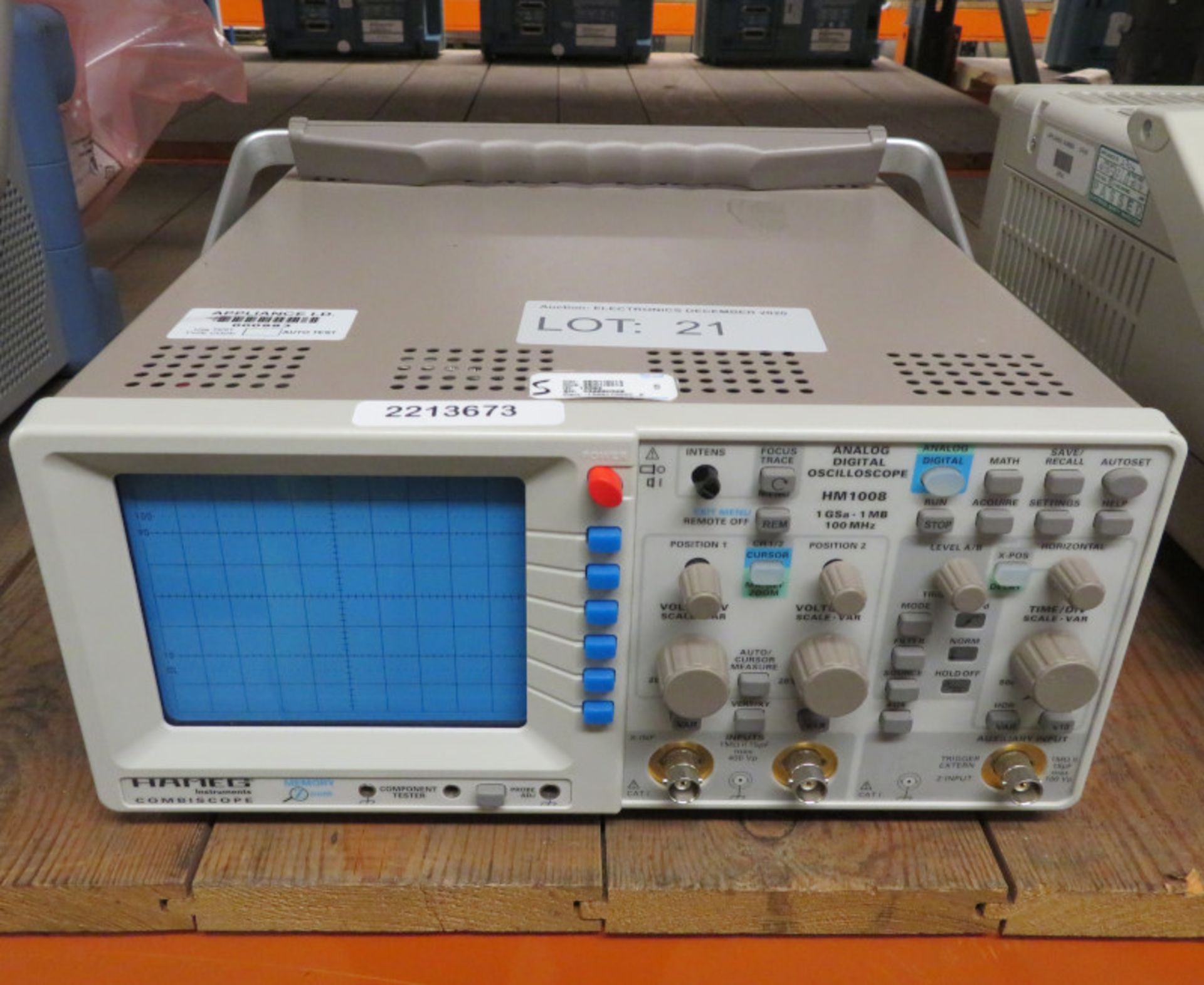 Hameg Instruments HM1008 Analog Digital Oscilloscope 1 GSa - 1MB 100MHz (No Power Cable)