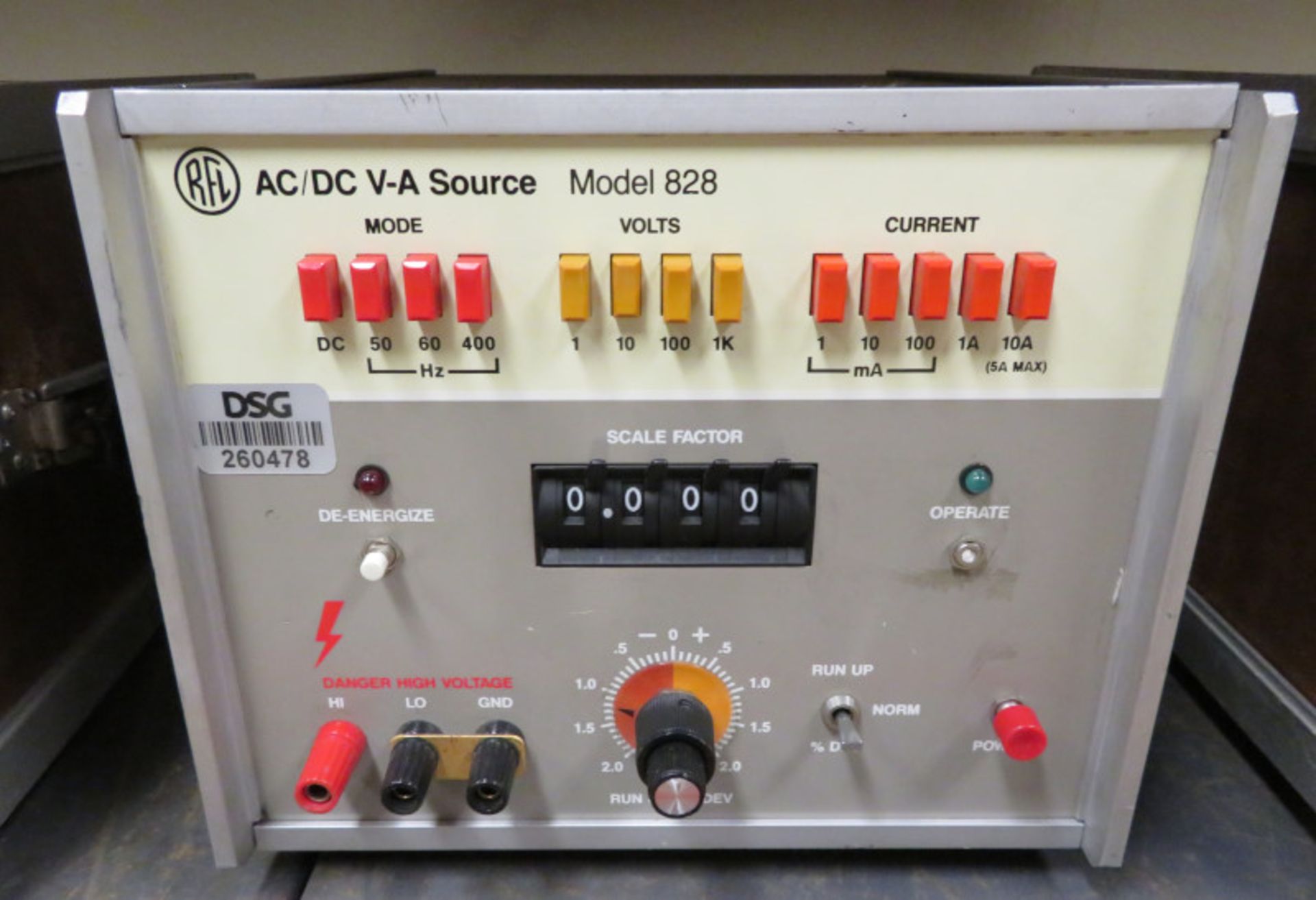 RFL Model 828 AC/DC V-A Source (Broken Operate Button & No Power Cable) - Image 2 of 2