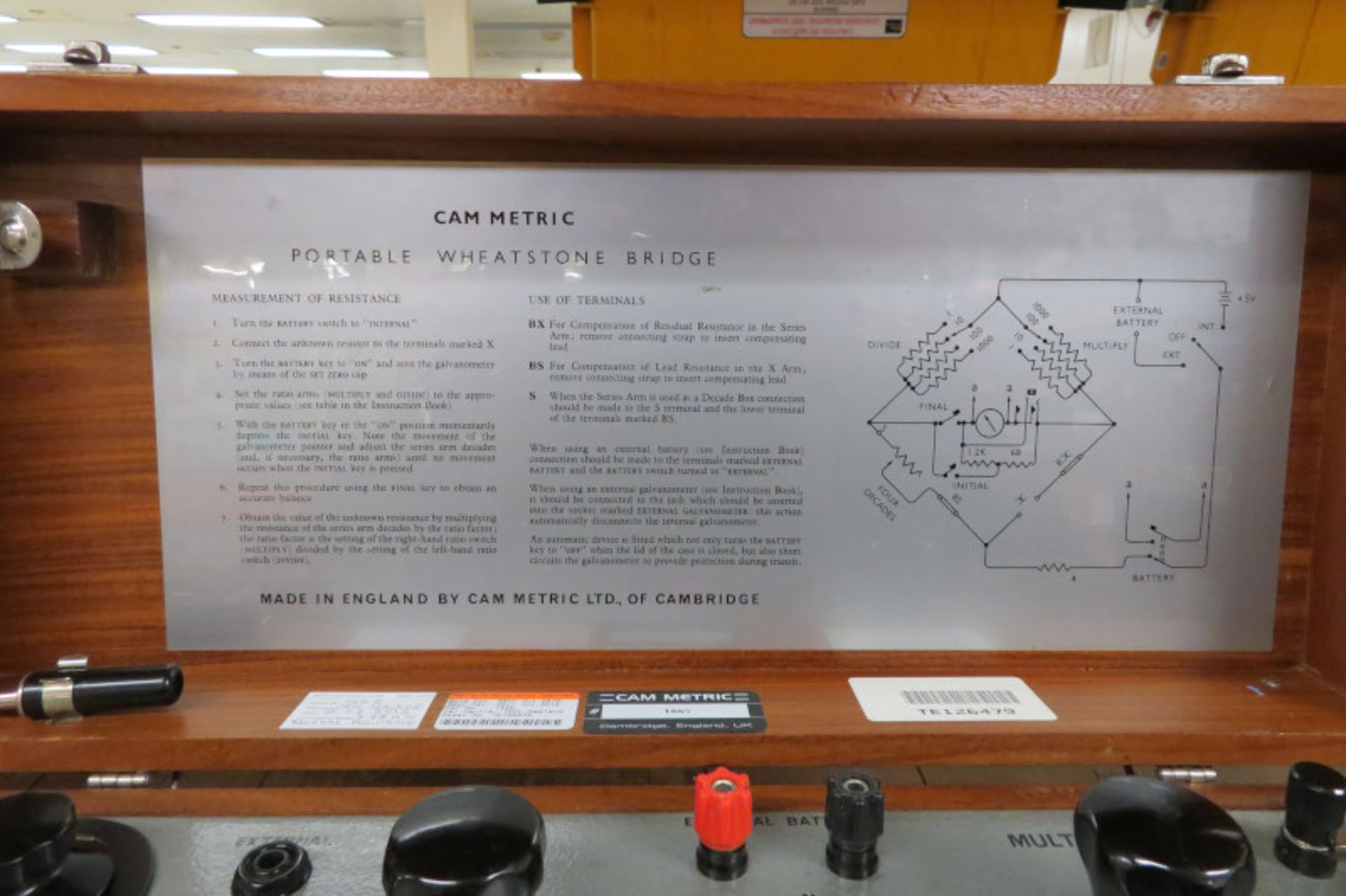 Cam Metric Portable Wheatstone Bridge Set - NSN 6625-99-953-2597 - Image 3 of 4