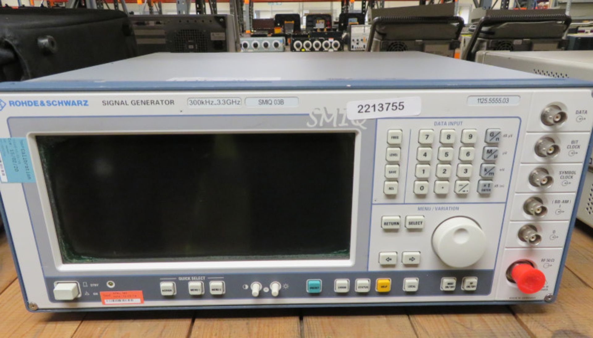 Rohde & Schwarz SMIQ 03B Signal Generator 300kHz - 3.3GHz (No Power Cable)