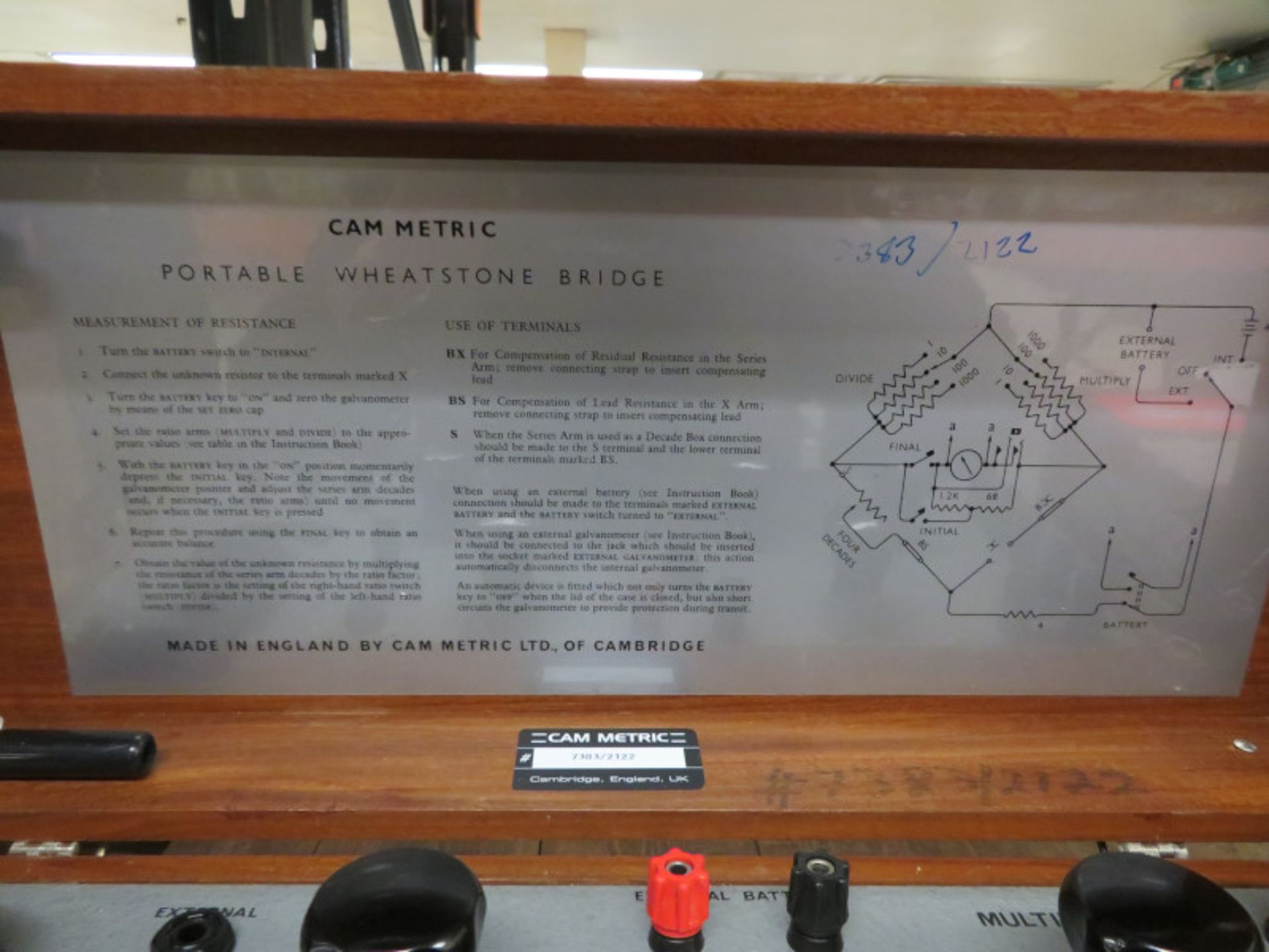 Cam Metric Portable Wheatstone Bridge Set - NSN 6625-99-953-2597 - Image 3 of 3