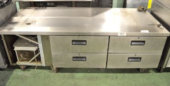Stainless Steel 4 Drawer Refrigerated Counter on Wheels - L1900 x W800 x H640mm