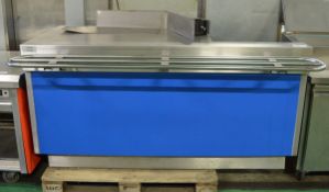 Stainless Steel Serving Counter with Tray Rail - L1800 x W1100 x H915mm