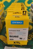 6x Dymo XTL All Purpose Vinyl - 3/4in x 23ft - 19mm x 7m - Red on Clear Printer Tape