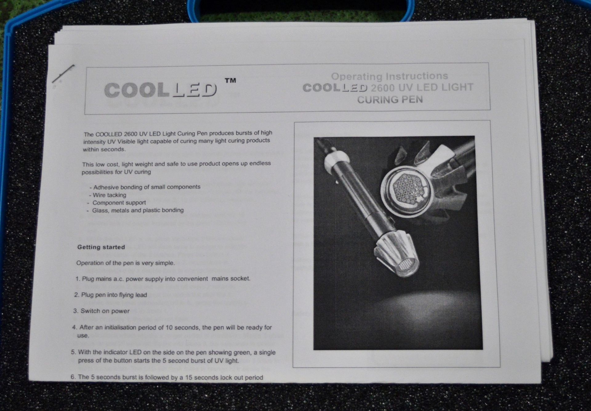 Cooled 2600 UV LED Light Curing Pen in a Case - Image 2 of 2